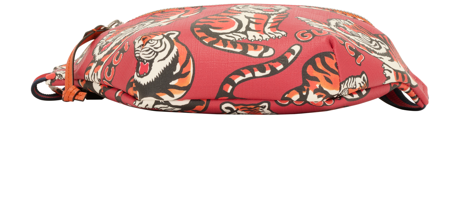 Tiger Print Waist Bag, &pound;280, Handbags, Red, Canvas, Top view